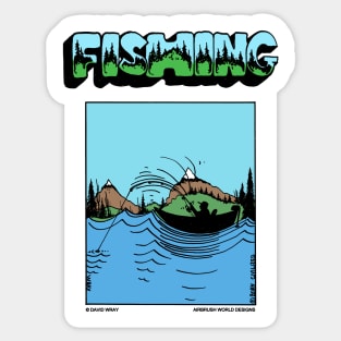 Fisherman Out On The Boat Fishing Novelty Gift Sticker